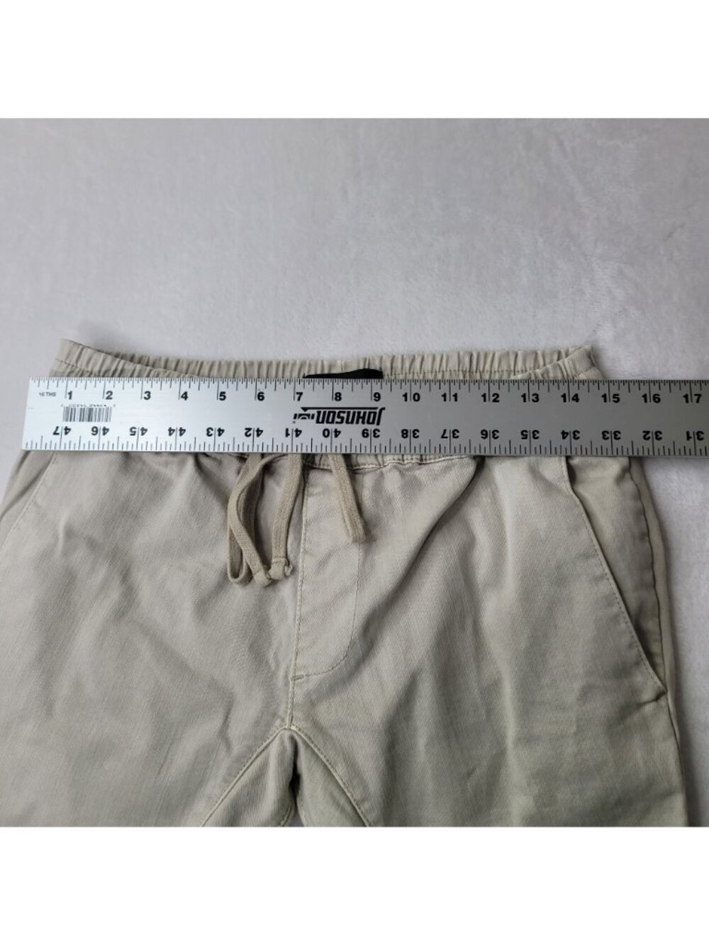 Pacsun Men's Active Stretch Beige Drawstring Zippered Ankle Jogger Pants Size S - Picture 8 of 12